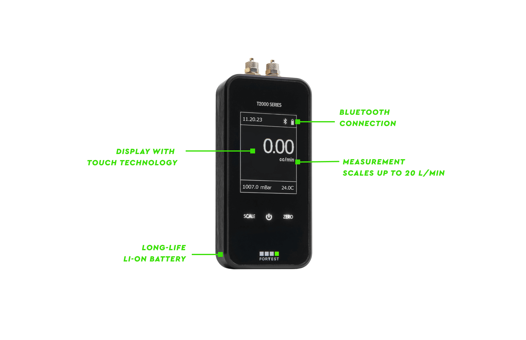 T2710 Digital Air Flow Calibrator Portable | ForTest